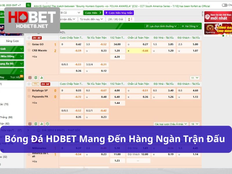 Bóng Đá HDBET mang đến hàng ngàn trận đấu hấp dẫn