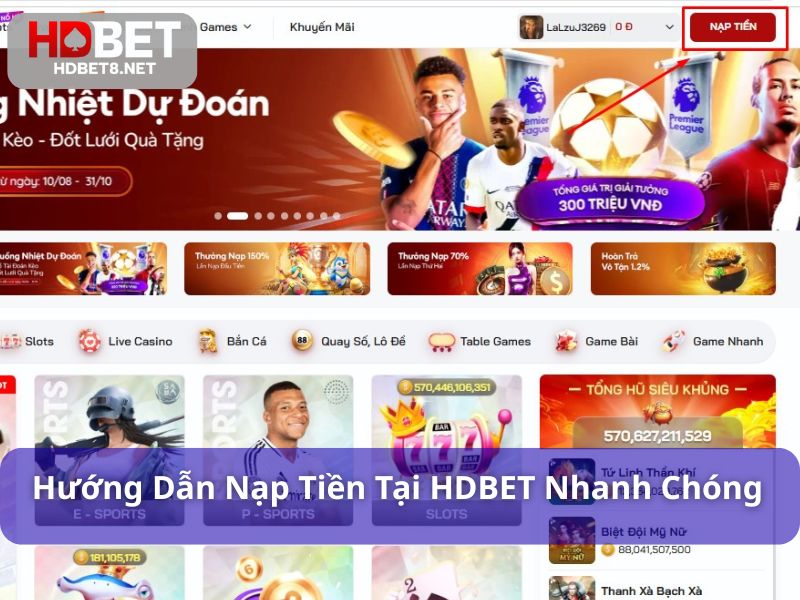 Trang chủ Nạp tiền nhanh chóng, đơn giản tại HDBET