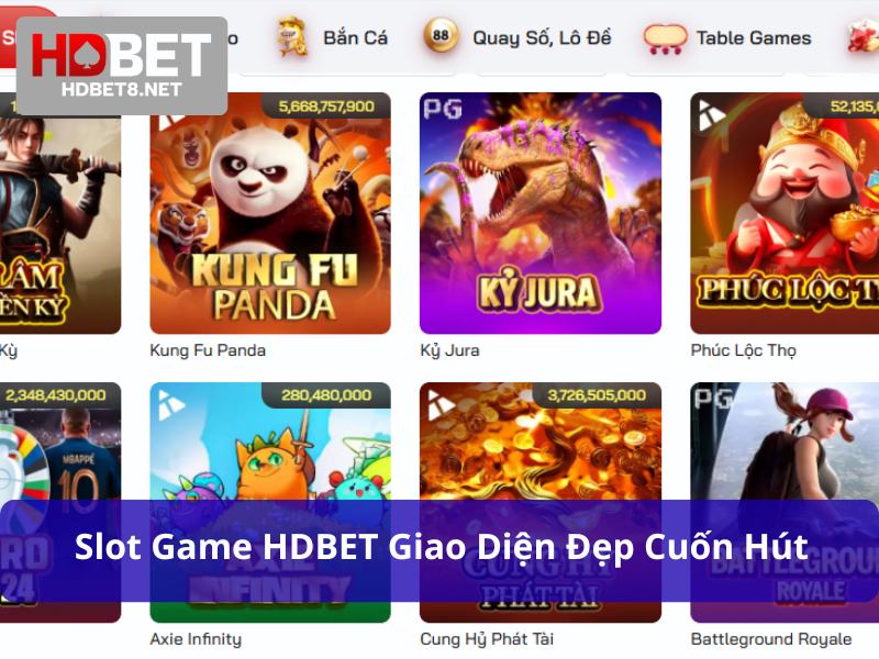 Slot Game tại HDBET cuốn hút người chơi với giao diện rực rỡ