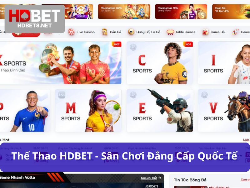 Thể thao HDBET mang đến sân chơi đẳng cấp quốc tế