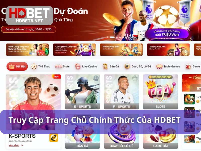 Trang chủ Truy cập trang chính thức của HDBET